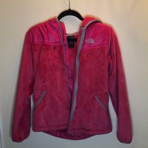 The north face fuzzy zip up coat